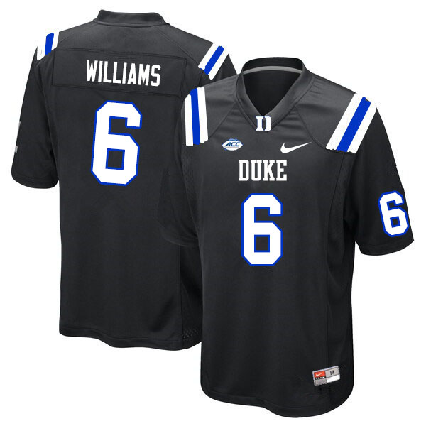 Men #6 Mason Williams Duke Blue Devils College Football Jerseys Sale-Black